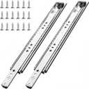 1 Pair 36 Inch 260 Lb Capacity Heavy Duty Drawer Slides with Screws,Side Mount Undermount Full Extension 3 Fold Ball Bearing Stainless Steel Hardware Drawer Rails