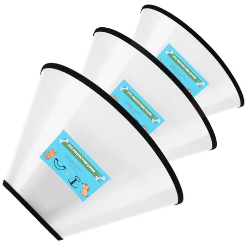 GLADOG Soft Cone Collar, 3 PCS (XL is Only 1 PCS) Flexible Plastic Cone for After-Surgery Recovery, Adjustable E-Collar for Large/Medium/Small Dogs and Cats