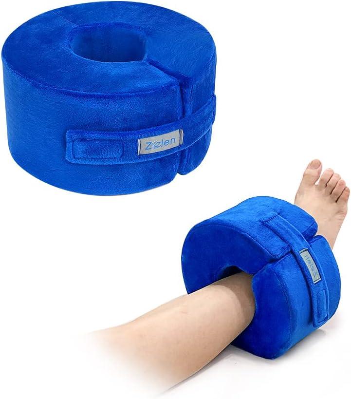 Zelen Heel Protector for Pressure Sores Foot Elevation Pillow Ankle Protector Wedge Heel Protector Cushion for Bed Sores Foot Support Pillow for Sleeping Ulcer Foot Elevated Foam (Medium, 1 PCS)