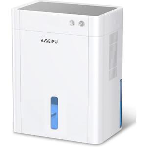 AMEIFU Dehumidifier for Basement, 135 OZ Water Tank, (900 sq.ft) Quiet Dehumidifier for Home Bedroom Bathroom RV Closet with Auto Shut Off, Sleep Mode, 7 Colors LED Light (White)