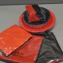 98 Pcs Red and Black Party Supplies Valentine's Day Black and Red Paper Plates Napkins Forks Tablecloths Tableware Set for Valentines Day Fiesta Congrats Wedding Birthday Party Decorations Serves 24