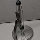 VEHHE Paper Towel Holder Countertop, Black Paper Towel Holder with Spring Activated Arm and Damping Effect, Simply Tear Paper Towel Stand for Bathroom and Kitchen (Silver) (Silver-suction Base)