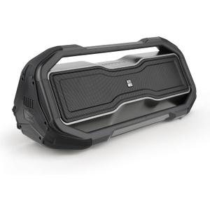 Altec Lansing ROCKBOX XL Wireless Bluetooth Speaker, Portable Waterproof Speaker with 20 Hour Playtime and 5 Illuminating LED Light Modes, Floating Wireless for Indoors and Outdoors (Steel Grey)