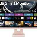 LG 27SR50F-P Smart Monitor 27-Inch FHD (1920x1080) IPS Display, webOS 23, HDR 10, x2 Built-in Speakers, AirPlay 2, Screen Share, Bluetooth, ThinQ App, Remote Control, Pink