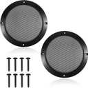 2 Pcs 6.5 Inch Metal Mesh Speaker Grill Covers Speaker Grill ABS Plastic Frame Subwoofer Protective Case with Mounting Screws for Car Home Audio