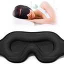 Sleep Eye Mask for Side Sleeper, Lash Extensions 3D Contoured Cup Sleeping Mask for Men Women, Travel Blackout Night Blindfold Eye Shade Cover with Adjustable Strap (Black-Side Sleeper)