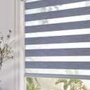 Persilux Blackout Zebra Blinds Dual Layer Roller Sheer Shades (31" W X 64" H, Dark Grey) Light Filtering Privacy Protection Day and Night Window Shades for Windows, Home and Office Easy to Install (04. Dark Grey)