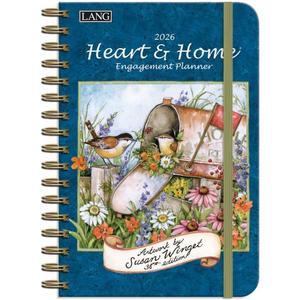 Lang Heart & Home 2026 Engagement Planner  Weekly Calendar with Spiral Binding, Home & Garden Artwork by Susan Winget, 6.5  9