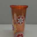 bzyoo SIP 24oz (710ml) Double Wall Plastic Tumbler with Lid and Straw Cold Drink Travel Mug Reusable Party Cup Perfect for Ice Coffee, Tea Office Poolside Parties Gifts Color: Medallion Orange