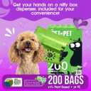 Pet N Pet 200 Counts Lavender Scented Dog Poop Bags Rolls with Tie Handles, 41% Plant Based & 59% PE Poop Bags for Dogs, Extra-Thick Doggie Poo Bag, Pet Waste Bag