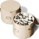 Vailando Shoe Organizer for Closet - Cylindrical Shoe Storage Organizer with Adjustable Dividers for Closet, Foldable Shoe Storage Box, Blush Pink, 2-Pack, Large