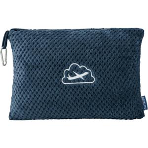 BEDELITE Travel Blanket with Bag, Ultra-Soft Jacquard Fleece Blanket with Luggage Sleeve & Backpack Clip, Airplane Blanket Travel Essentials, Navy (40"x65")