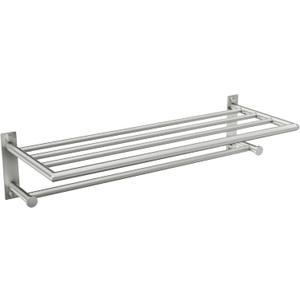 Moen Y5794BN 24-Inch Wide Modern Bathroom Hotel-Style Towel Storage Shelf with Towel Bar, Brushed Nickel