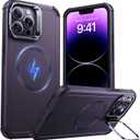 ESR for iPhone 14 Pro Max Case with Stand, 23 ft Military-Grade Drop Protection Heavy Duty Magnetic Phone Case, Compatible with MagSafe Accessories, Cyber Series, Purple