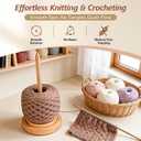 Ecoofor Yarn Holder for Crocheting and Knitting, Easy Install Wooden Yarn Spinner with Stable Base, Smooth Yarn Feeding Dispenser for Crochet & Knitting - Large