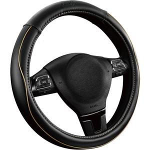 Skechers Memory Foam Steering Wheel Cover, Piping Microfiber Leather Steering Wheel Cover Sporty Universal Fit 14" 1/ 2-15" Car Wheel Protector for Men Women Fit Suvs, Vans, Sedans, Car, Trucks, Beige