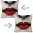 Lina Cavalieri Artificial Linen Throw Pillow Case, Decorative Cushion Cover Square Art Personalized Eye,Only Includes Pillowcase,18"x18"(45X45cm), A2