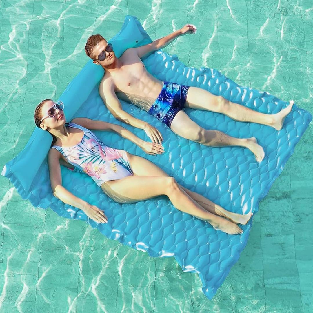 Jasonwell Floating Mat Pool Floats - Giant Inflatable Pool Float Lake Raft Lounge Floating Water Mat for Swimming Pool Floatie Lounger Beach Pool Party Toy for Adults & Kids (X-Large, Blue) Jasonwell Floating Mat Pool Floats - Giant Inflatable Pool Float Lake Raft Lounge Floating Water Mat for Swimming Pool Floatie Lounger Beach Pool Party Toy for Adults & Kids (X-Large, Blue)