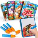 Stocking Stuffers for Toddlers, 4 Pack Christmas Water Coloring Books for Kids, Christmas Activities for Kids, Christmas Crafts for Toddlers, Toddler Travel Essentials, Toddler Gift Toys