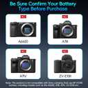 Artman NP-FW50 Battery 3-Pack and Upgraded 3-Slot ZV-E10 Battery LCD Charger for Sony ZV E10, Alpha A6500 A6400 A6300 A6000 A5100 A5000, A7S II, A7S, A7R II, A7R, A7 II, A7, RX10 II III IV Cameras