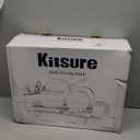 Kitsure Large Dish Drying Rack - Extendable Dish Rack, Multifunctional Dish Rack for Kitchen Counter, Anti-Rust Dish Drainers with Cutlery & Cup Holders 19.2"-26.7" L x 12.9" W, White