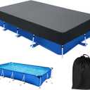 177 x 87 in Rectangle Pool Cover Drawstring Design 14x7 Rectangular Frame Swimming 14 Foot Pool Cover for 178x86 Above Ground Pools Durable and Tear-Resistant Winter Pool Cover