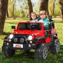 TQ10152US-RE- 12V 2-Seater Ride on Car Truck Toy with Remote Control & Storage Room, Red