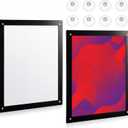 Thyle 2 Pack 8.5 x 11 Acrylic Window Sign Holder with Suction Cups and Black Frame, Clear Acrylic Frames Glass Door Wall Mount Advertising Signage Sign Holder for Mall, Office, Home, Store, Restaurant