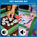 Soulchen Mahjong Mat 33'' x 33'' with Black Carrying Bag Anti Slip Noise Reducing Table Mat for Mahjong, Gaming Table Cover for Poker Board Tile Games Dominoes Mah Jong Accessories(Blue Edges)