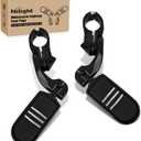 Nilight 1-1/4" Motorcycle Highway Pegs For Harley Davidson Touring Road King Street Glide Sportster Adjustable Short Angled Foot Pegs Universal For 1.25" Engine Guard Crash Bars Highway Footpegs Black