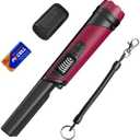 DR.TEK Metal Detector Pinpointer, IP68 Fully Waterproof Underwater Pinpointer Metal Detector with LCD Screen & LED Light 360 Accurate High-Sensitivity Detection, Handheld Wand for Adults & Kids, Red