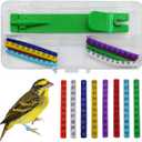 FOIBURELY 80 pcs Numbered Bird Ring Leg Bands for Gouldian Zebra Finch Canary Society Bird Foot Ring with 1 Installer (Diameter 3mm)