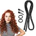 Headband for Long and Short Hair - Thin Heatless Curlers to Sleep In (Black)