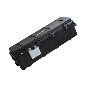 MEIJIA Portable Rolling Waterproof All Weather Hard Rifle Case,Hard Gun Case with Wheels,Soft Handle Grip,Customizable Fit Foam Inserted,Black,44.16"X16.09"X14"