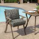 Arden Outdoor Dining Chair Cushion, 21 x 21, Rain-Proof, Fade Resistant 21 x 21, Black Aurora Damask