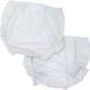 I.C. Collections Baby Girls White Double Seat Diaper Cover Bloomers, Size (6 Months)