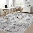 Washable Rug 5x7 Area Rugs for Living Room: Modern Abstract Neutral Soft Carpet for Bedroom Dining Room Under Kitchen Table Home Office Decor - Grey