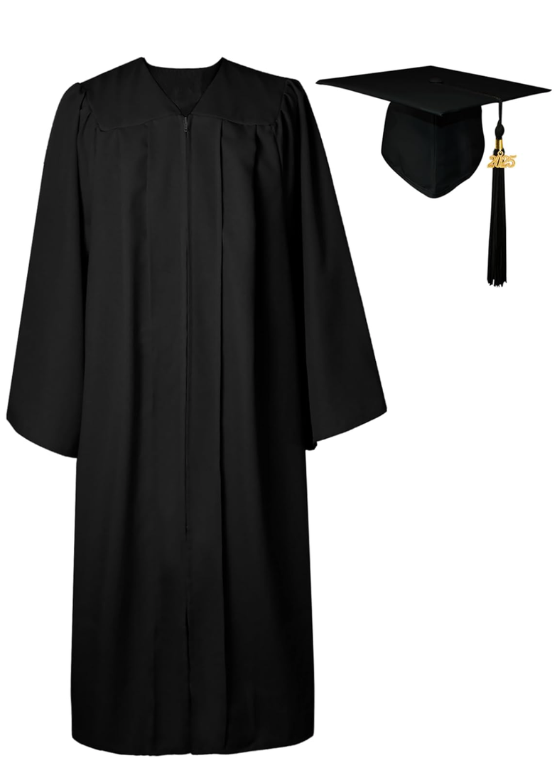 GraduatePro Matte Graduation Cap and Gown Class of 2025 Set Bulk with Tassel for High School & College 12 Colors 57 XL