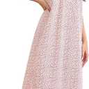 100% Cotton Nightgowns for Women Short Sleeves House Dress Nightdress Pajamas Sleepwear Ladies Night Gown, Size XL