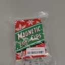 Signs Authority 100 Pack Extra Strong Magnetic Christmas Light Clips - Magnetic Hooks for Outdoor String Lights on Gutters, Fences, Roof - Shatterproof All-Weather Magnet Clips for Xmas Lights Outdoor