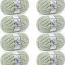 Chunky Yarn for Hand Knitting - #10 Chunky Chenille Yarn, Jumbo Big Thick Chunky Yarns for Crocheting, Super Bulky Chunky Knit Blanket Yarns, 8 Skein (25 yds 8 oz Each Skein), Sage Green