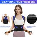Posture Corrector for Women & Men,2-in-1 Back Brace with Shoulder Support, Adjustable Full Back Straightener for Upper & Lower Back Pain Relief, Hunchback,Scoliosis & Spine Alignment (Black, L)