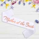 2 x Mother of the Bride Sash, Funny Bachelor Sashes for Engagement Gift Idea Wedding Party Decorations Bachelorette Party Supplies, White + Rose Gold(Mother of the Bride)