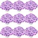 Tigeen 100 Pcs Hydrangea Artificial Flowers Bulk 7.48 Inch Artificial Hydrangeas with Removable Stems Faux Flowers Wedding Decor for Home Garden Party Decoration DIY Project (Lavender)