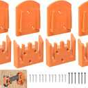 8-Pack Battery Wall Mount Holder & Drill Tool Mount - for 18V RIDGID Li-ion Drill, Fits Work Van, Shelf, Toolbox, Includes 20 Screws (No Tool Required)