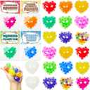 24 Pack Valentines Day Gift Cards for Kids with Heart Shape Squishy Toys, Valentine Exchange Gift for Boys Girls Toddlers Classroom School Party Favor