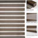 Joydeco Cordless Zebra Blinds for Windows, Dual Layer Light Control Window Blinds with Light-Proof Aluminum Cover, Free-Stop Roller Shades for Home & Office (Coffee,27" W x 75" H)