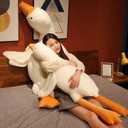 Srutirbo Giant White Goose Plush-63 in Soft Furry Swan Stuffed Animal Pillow,Huge Goose Plush Hugging Pillow Gifts for Every Age (63 in)