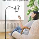 VOLTIFYMAX Kindle Stand Floor with Remote Page Turner for Reading in Bed, Tablet Stand Holder with Adjustable Gooseneck, Compatible with Kindle Accessories/Paperwhite, Hands Free Use Gifts for Readers