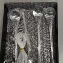 DAHI 5 pcs 6" Christmas Glass Teardrop Ornaments - Chandelier Clear Crystal Glass Raindrop Ornaments for Christmas Tree Decorations